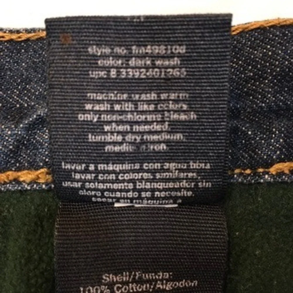 Faded Glory Fleece Lined Jeans Mens 36x32 Blue Denim Workwear Utility‎ Outdoor